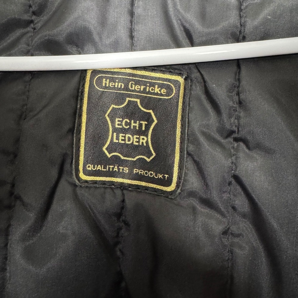 Hein Gericke Echt Leder VTG Black Leather Motorcycle Jacket 44 Lined Vented Pads - Picture 11 of 16